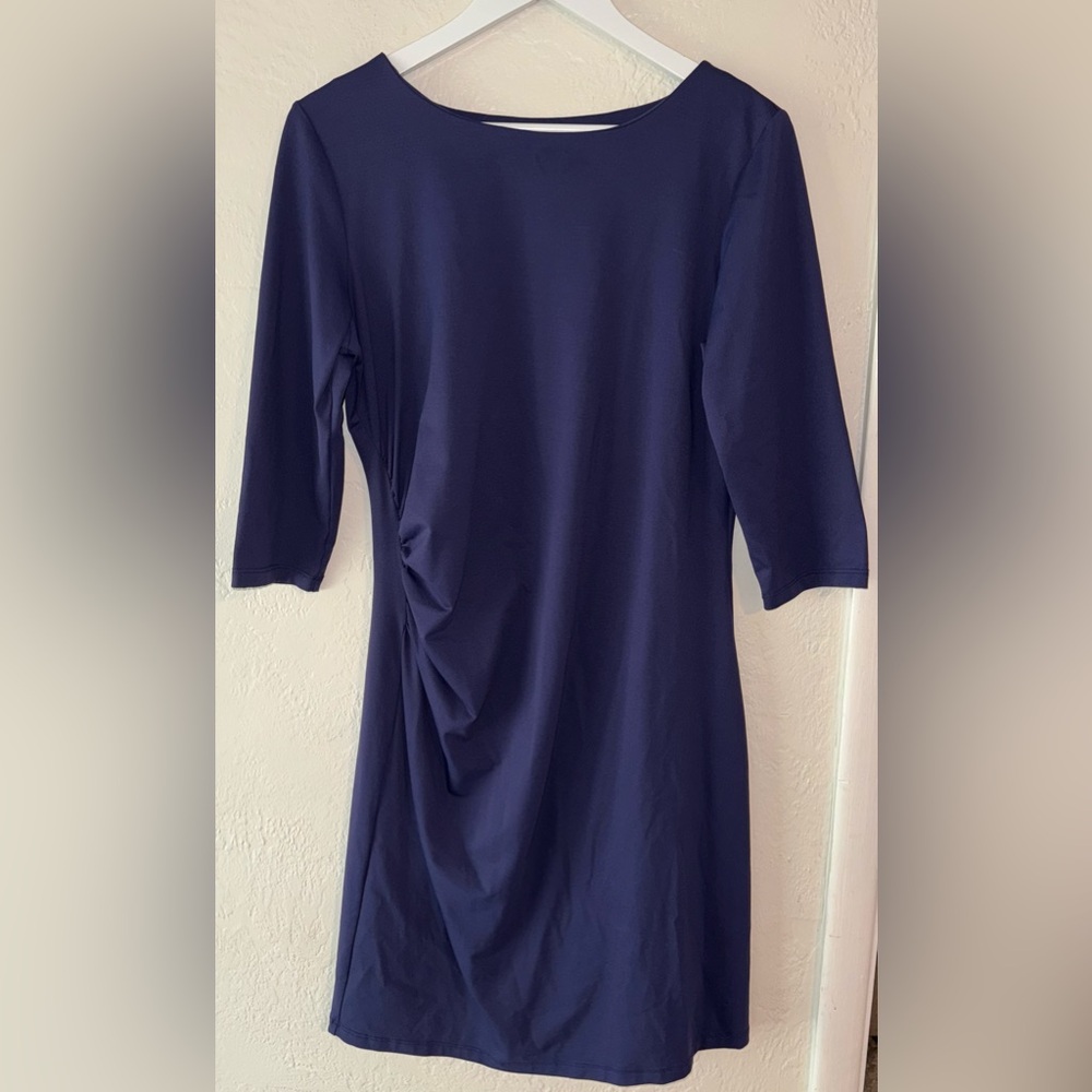 J. McLaughlin Catalina Cloth Rouched Naja Sage Dress‎ Preppy Classic Coastal